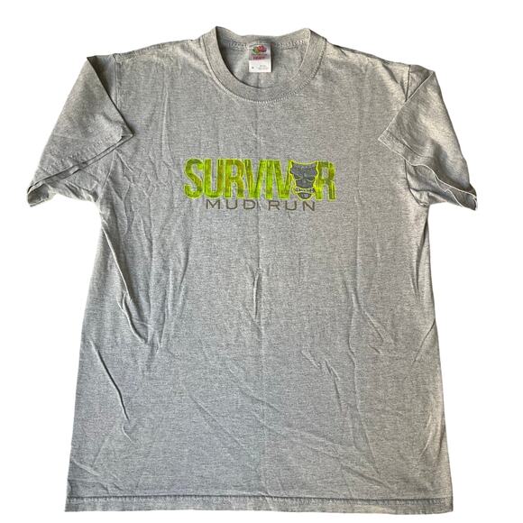 Fruit of The Loom Men’s Short Sleeve T-shirt size M, Gray, Survivor Mud Run 2013 - Picture 1 of 6